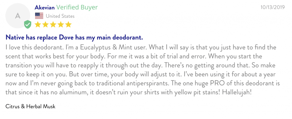 Native Deodorant Review