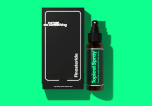 Black finasteride topical spray bottle