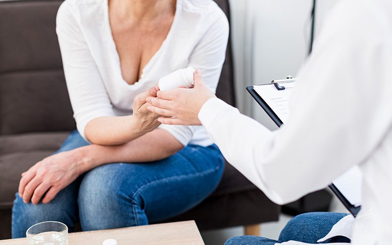 middle aged woman receiving hormonal treatment